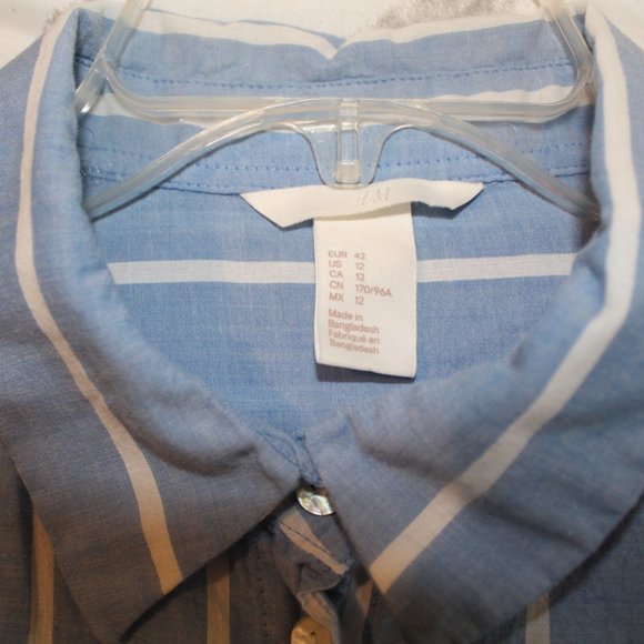 Button Down Blue Blouse - Picture 3 of 3